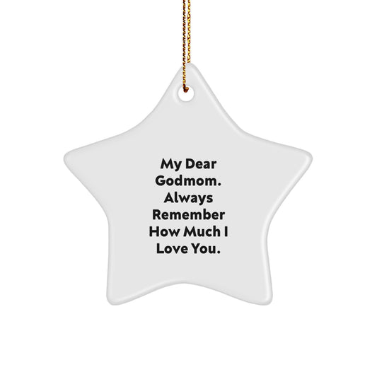 Godmom White Star Ornament Idea for Coworkers Christmas Gift - Image 1