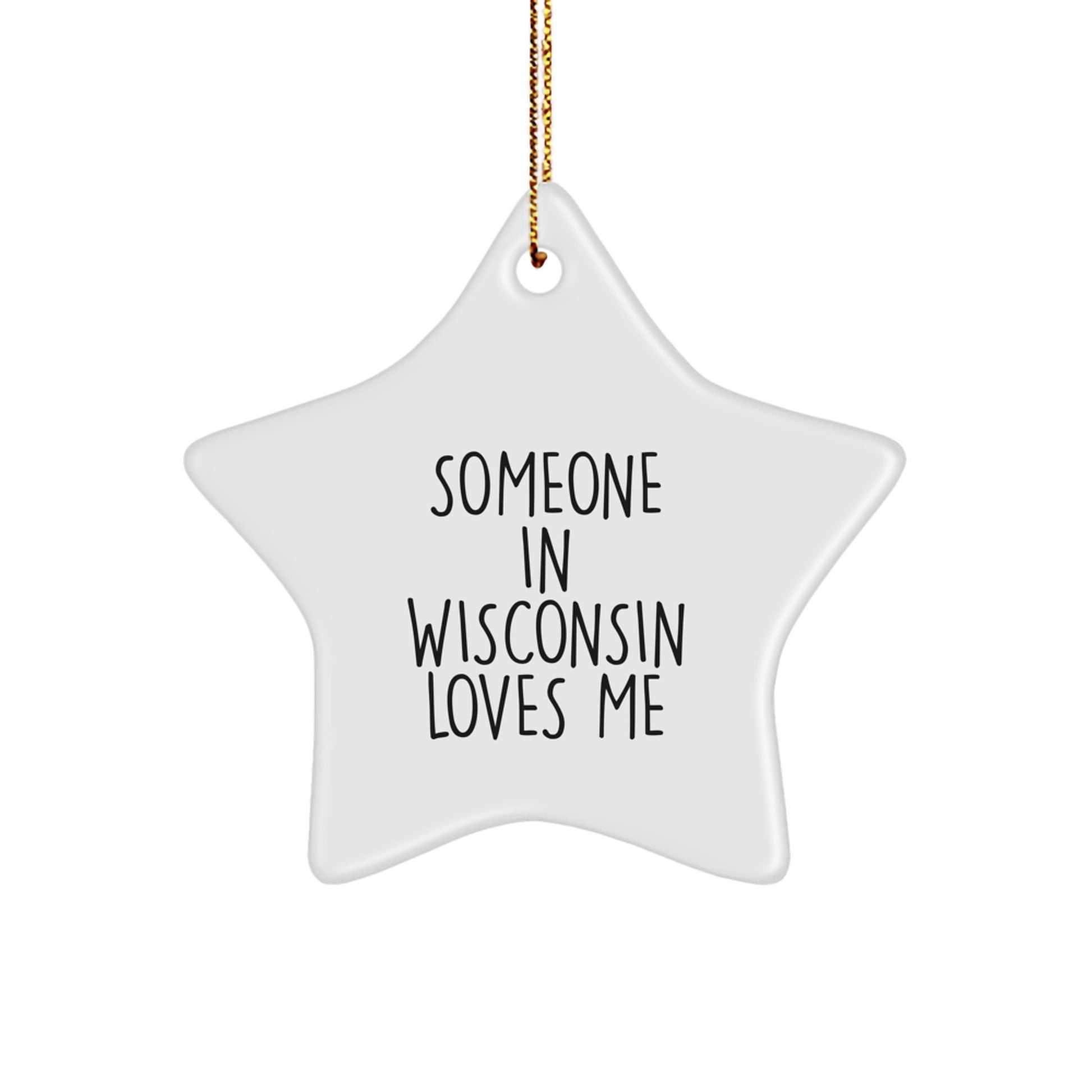 Wisconsin Star Ornament Gifts from Someone In State Loves Me - Image 1