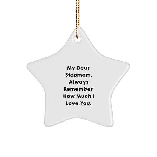 Funny Stepmom Gifts from Men - 'My Dear Stepmom' Star Ornament for Christmas Unique Gifts for Stepmom - Image 1