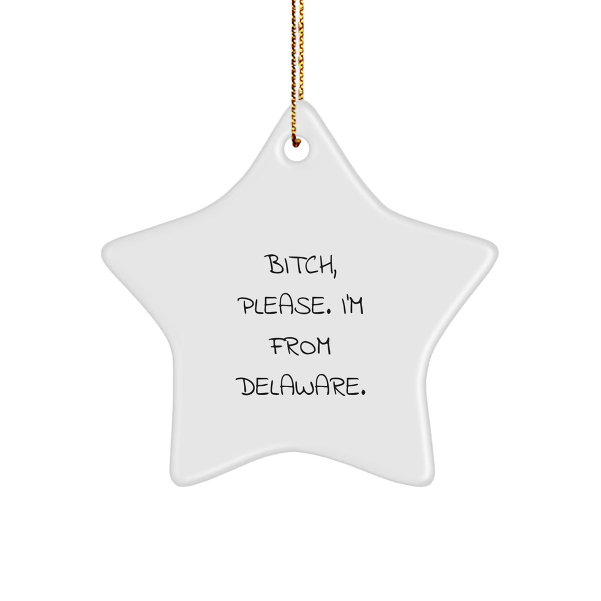 Funny Star Ornament Gifts from Delaware Men Christmas Unique - Image 1