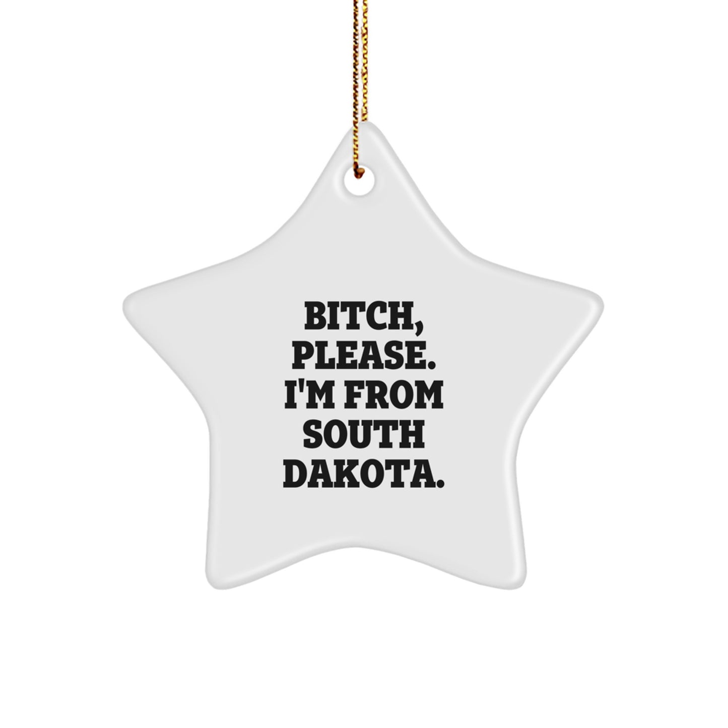 Funny South Dakota Star Ornament Gifts from Men for Women Friends Christmas Unique Decorations - Image 1