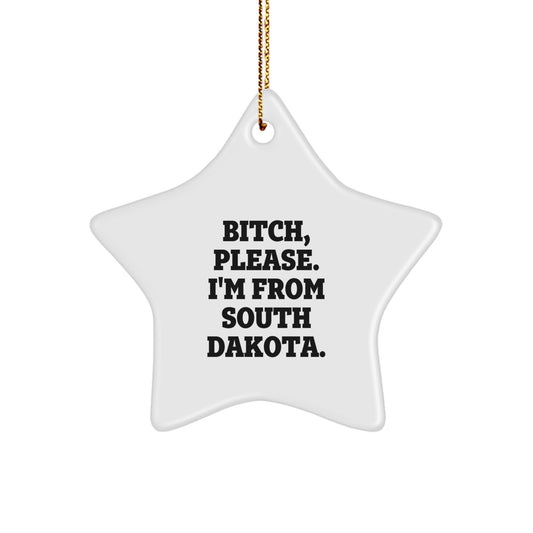 Funny South Dakota Star Ornament Gifts from Men for Women Friends Christmas Unique Decorations - Image 1