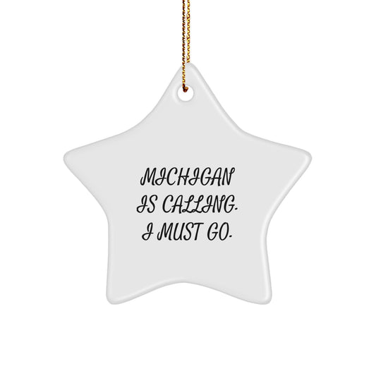 Michigan Star Ornament Gifts from Family and Friends - Funny Quote Star Shaped Decoration for Christmas Unique Gifts - Image 1