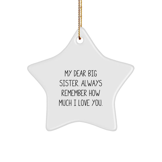 Big Sister Keepsake Star Christmas Ornament for Her Holiday Gift - Image 1