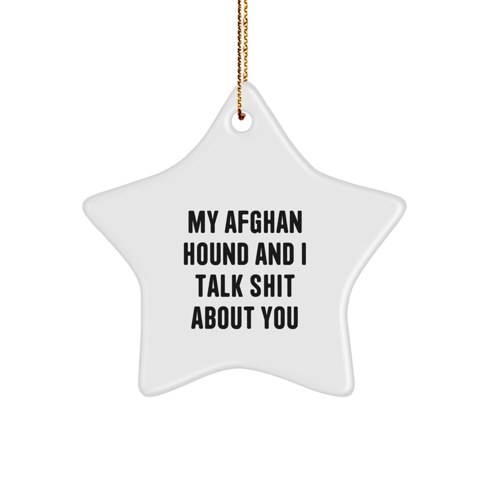 Funny Afghan Hound Dog Star Ornament Gifts from Family - My Afghan Hound And I Talk Shit About You Christmas Unique - Image 1