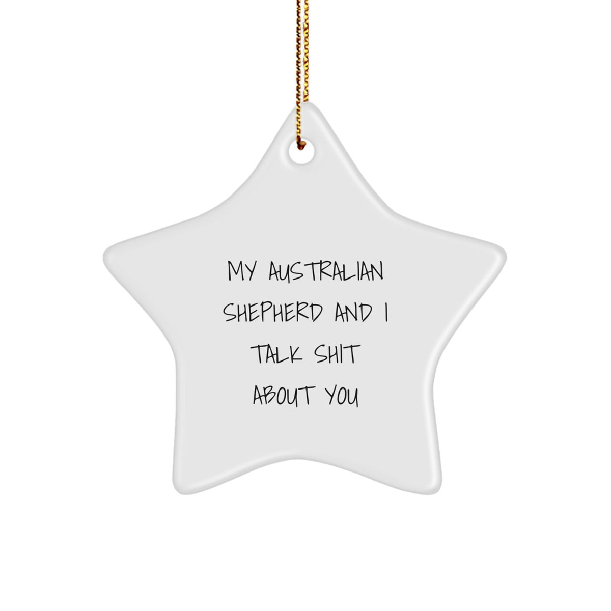Australian Shepherd Dog Star Ornament Christmas Unique Gift Surprise Teens - Image 1