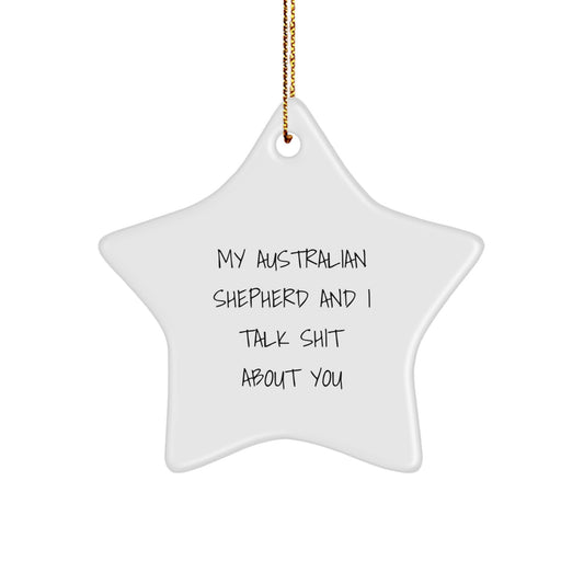 Australian Shepherd Dog Star Ornament Christmas Unique Gift Surprise Teens - Image 1