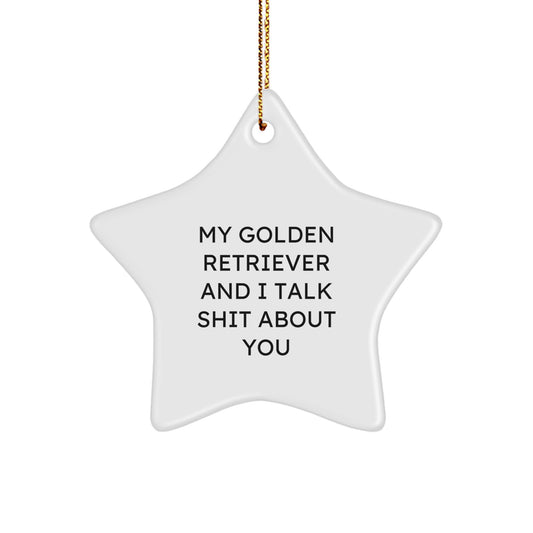 Christmas Unique Gift Golden Retriever Star Ornament for Her Present Funny - Image 1