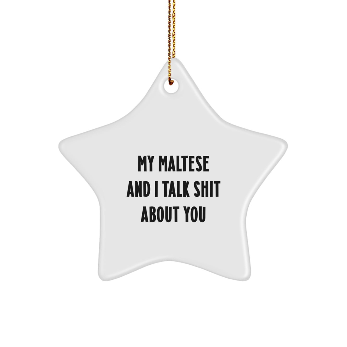 Funny Maltese Dog Star Ornament - Gifts from Friends for the Maltese Dog Lover in My Life - Christmas Unique Gifts - Image 1