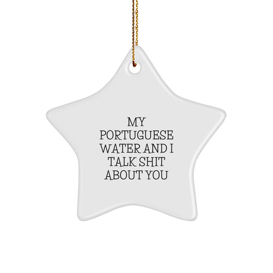 Funny Portuguese Water Dog Star Ornament Gifts from Friends for Portuguese Water Dog Lover Christmas Unique - Image 1