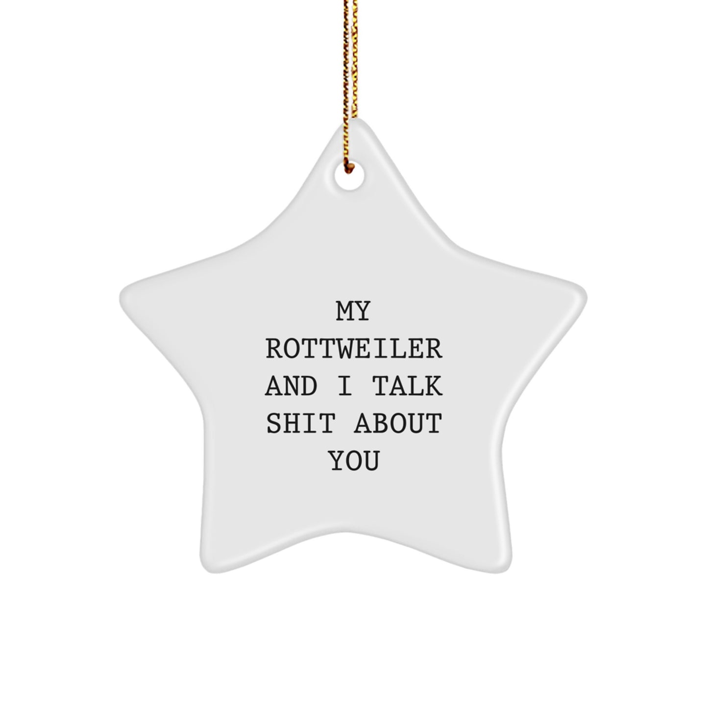 Rottweiler Dog Star Ornament Funny Gifts for Rottweiler Dog Lovers from Friends and Family at Christmas Time, Christmas Unique Gifts for Rottweiler Dog Enthusiasts - Image 1