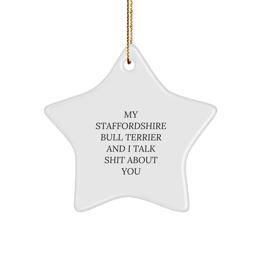 Funny Staffordshire Bull Terrier Dog Star Ornaments for Home Decor Gifts from Men to Friends and Family on Christmas Unique Gifts - Image 1