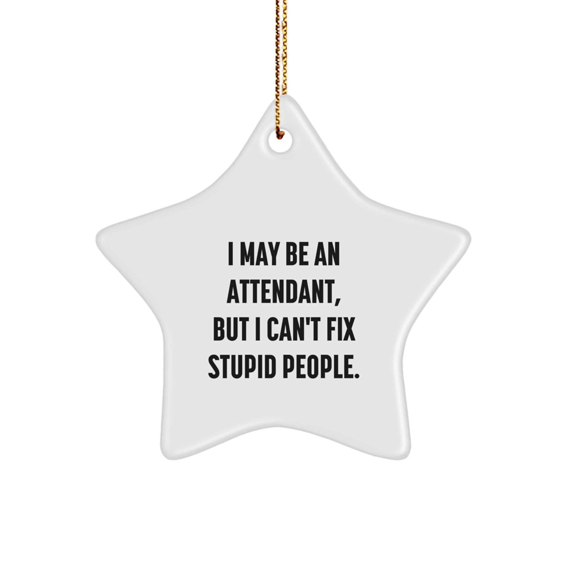 Funny Attendant Gifts from Men to Women, Star Ornament I May Be An Attendant, But I Can't Fix People, Christmas Unique Gifts - Image 1