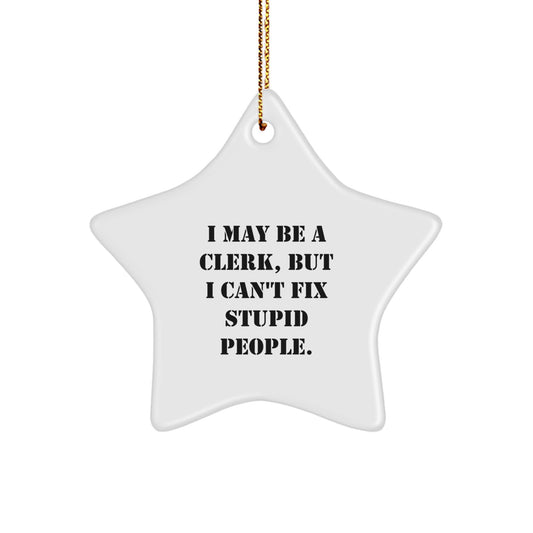 Clerk Star Ornament Keepsake for Coworkers Idea Christmas Gift - Image 1