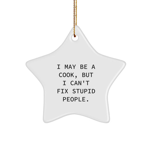 Witty Cook Star Ornament Christmas Gift for Friends - Image 1