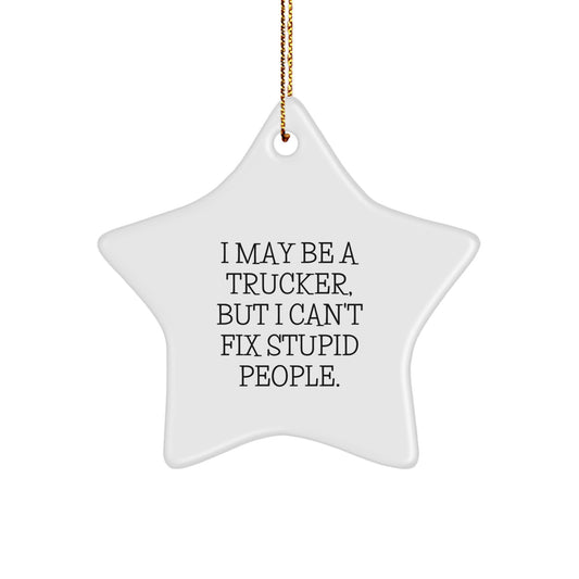 Trucker Star Christmas Ornament I May Be A Trucker Gift For Coworkers - Image 1