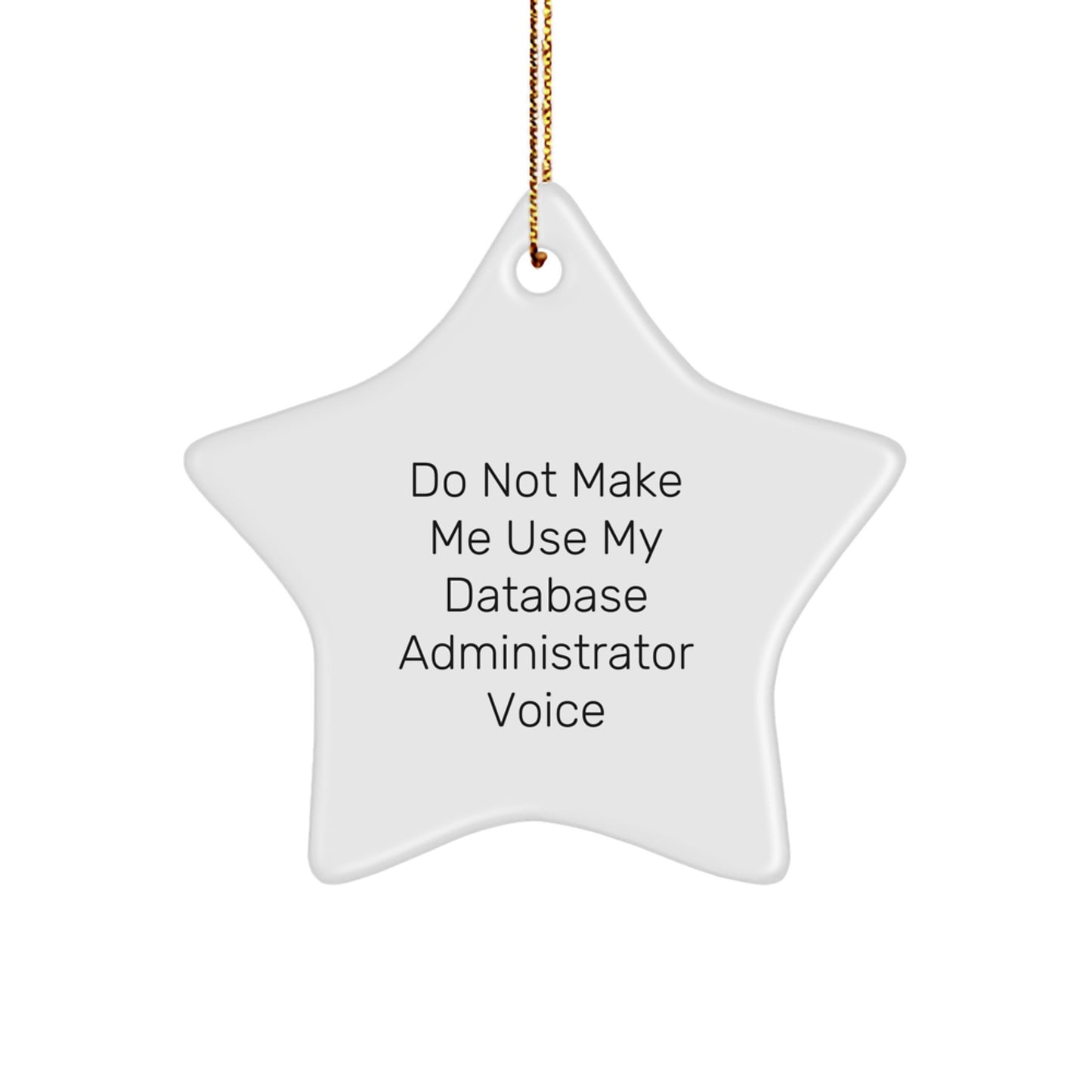 Funny Gifts from Men for Database Administrator Star Ornament - Do Not Make Me Use My Database Administrator Voice Christmas Unique Ornament - Image 1