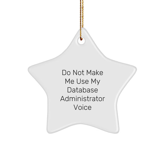Funny Gifts from Men for Database Administrator Star Ornament - Do Not Make Me Use My Database Administrator Voice Christmas Unique Ornament - Image 1