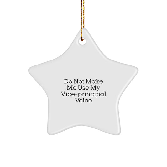 Funny Vice-principal Gifts from Men - Star Ornament for Christmas Unique Gifts - Do Not Make Me Use My Vice-principal Voice - Image 1