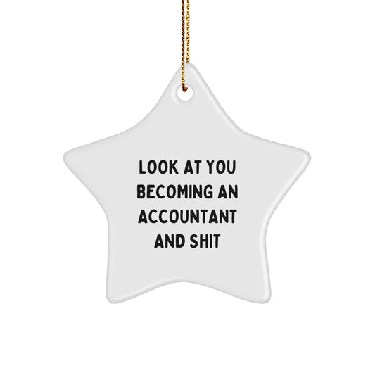 Christmas Gift for Her Accountant Star Ornament Present - Image 1