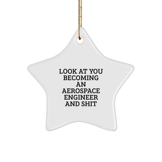 Funny Aerospace Engineer Gifts from Men to Friends - Star Ornament for Christmas Unique Presents - Image 1