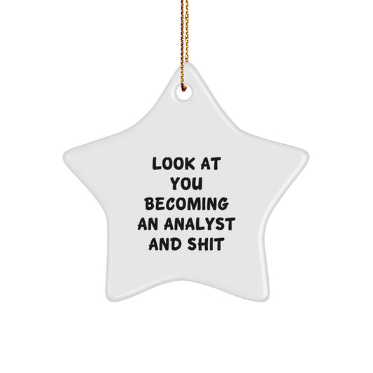 Funny Analyst Gifts for Men - Christmas Unique Star Ornament for Becoming An Analyst - Gifts from Family to Friends, Coworkers, Men, Women, Analyst, and More - Image 1