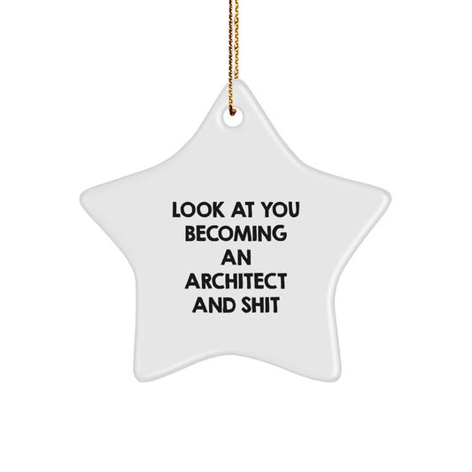 Architect Gifts from Friends - Unique Star Ornament for Men, Women, and Coworkers - Inspirational Look at You Becoming an Star - Image 1