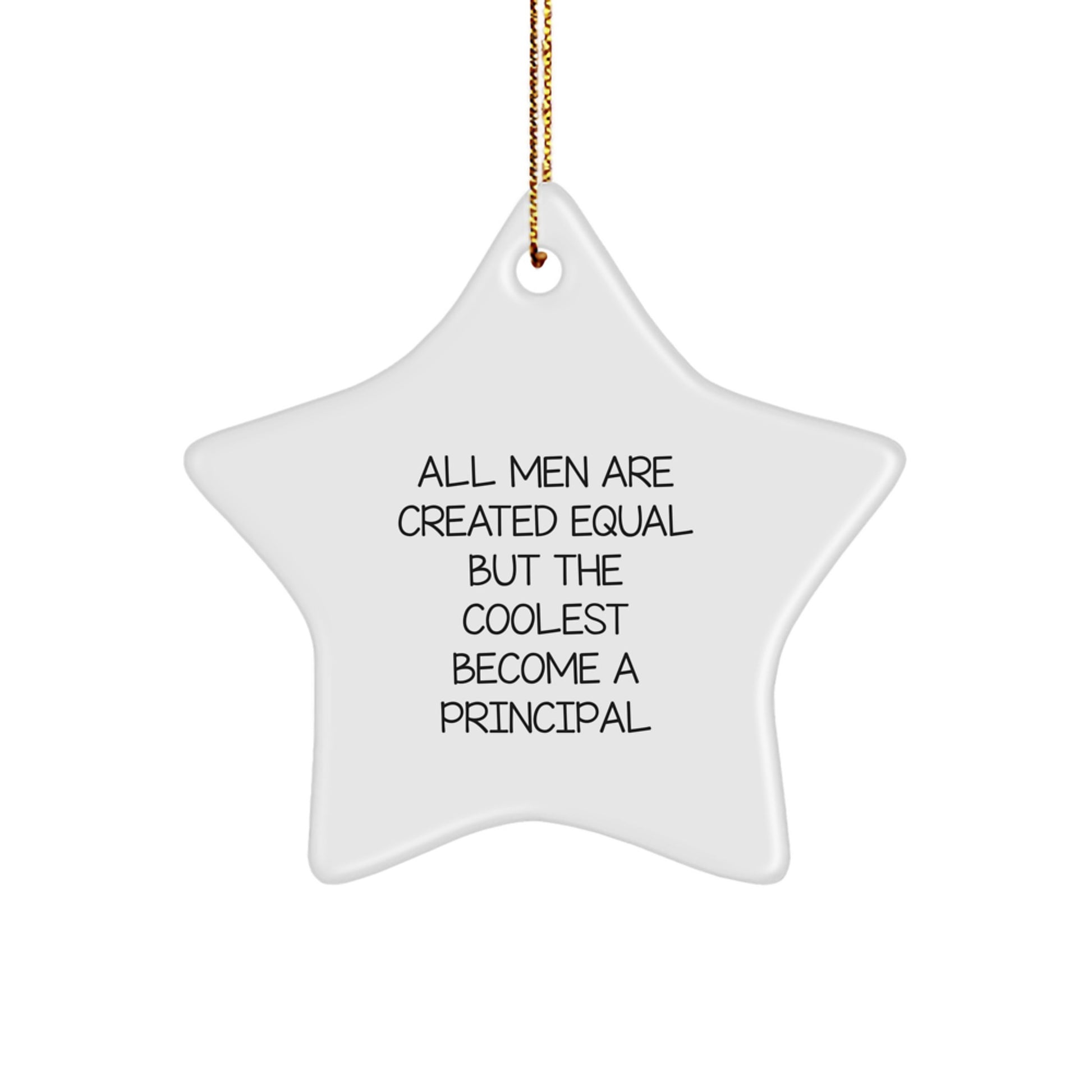 Funny Principal Star Ornament Gifts from Men to Their Favorite Principal, Unique Christmas Unique Gifts for Principal - Star Ornament All Men Are Created Equal But The Coolest Become A Principal - Image 1