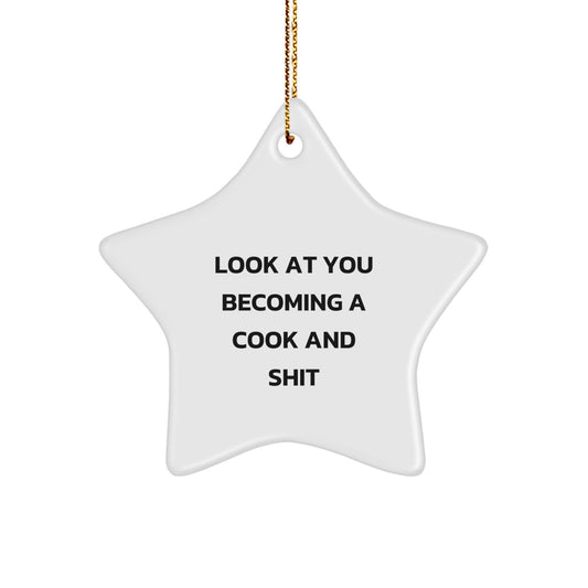 Funny Cook Star Ornament Gifts from Men to Cooks for Christmas Unique - Image 1