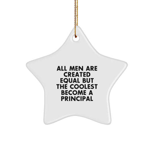 Funny Principal Star Ornament, Gifts from Men to Principal, Perfect for Christmas Unique Gifts, Star Ornament for Principal - Image 1