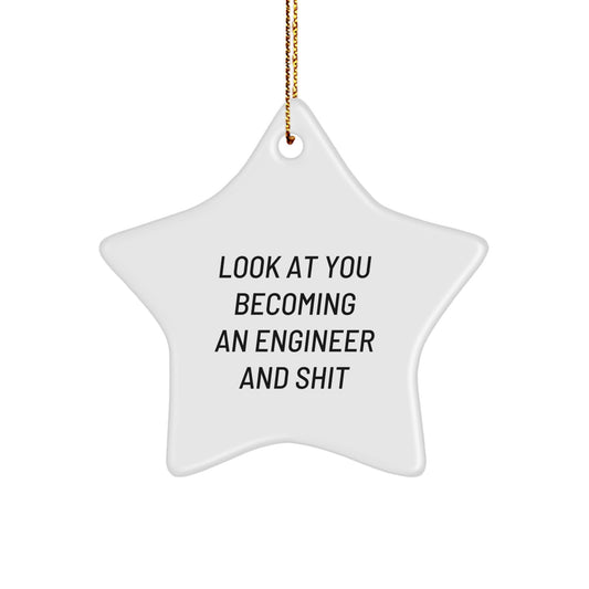 Funny Engineer Star Ornament Gifts from Family to Engineer Men on Christmas Unique Decorations - Image 1