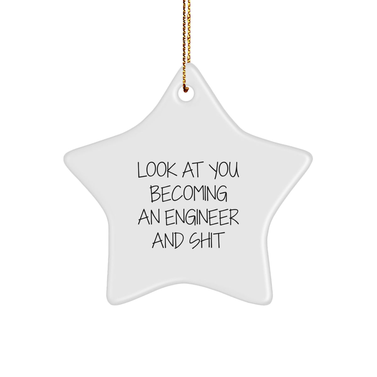 Funny Engineer Star Ornament Gifts from Friends for Engineer Men, Christmas Unique Gifts for Him - Image 1