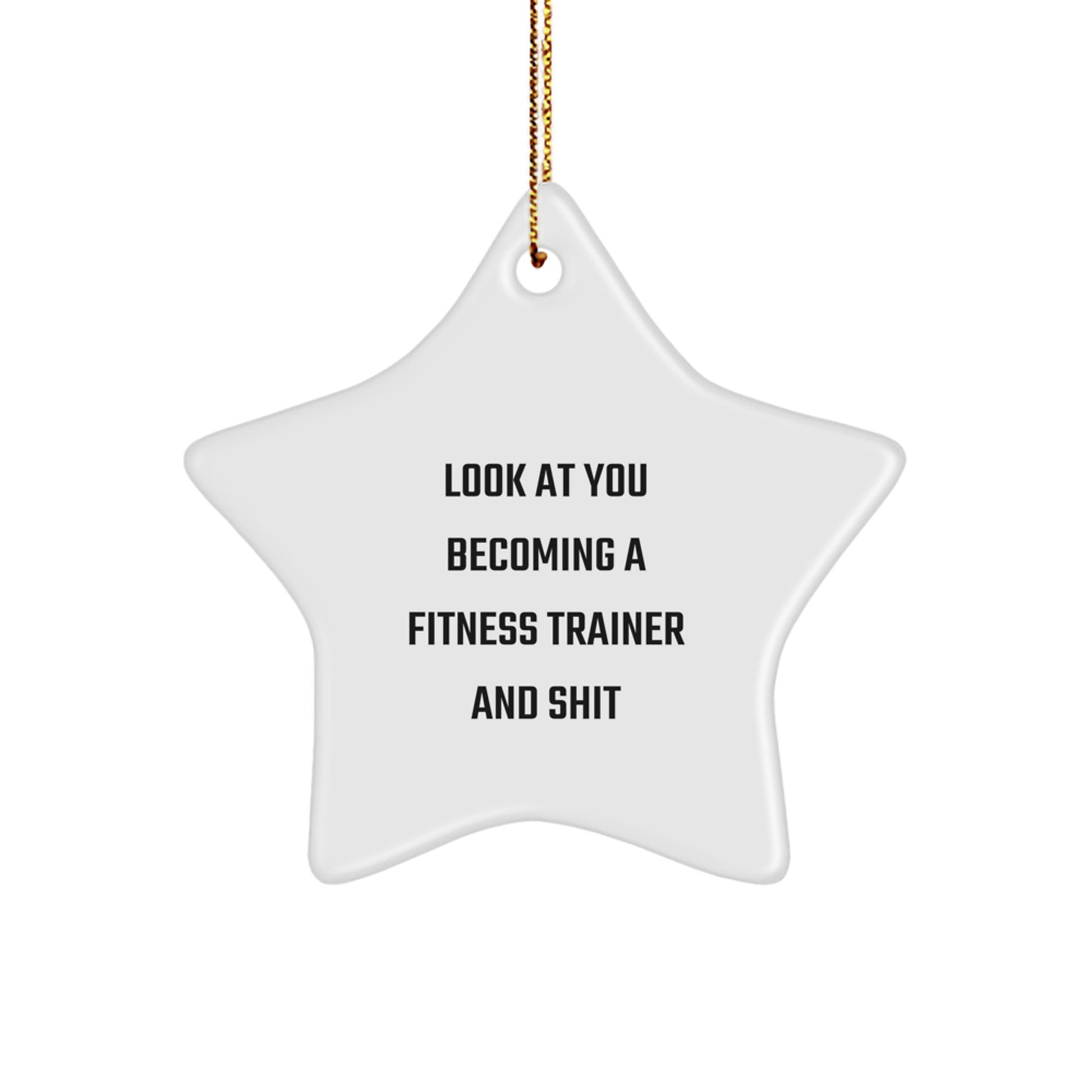 Funny Fitness Trainer Gifts from Friends - Star Ornament - Look At You Becoming A Fitness Trainer And Shit - Christmas Unique Gifts for Fitness Trainer Friends and Family - Image 1