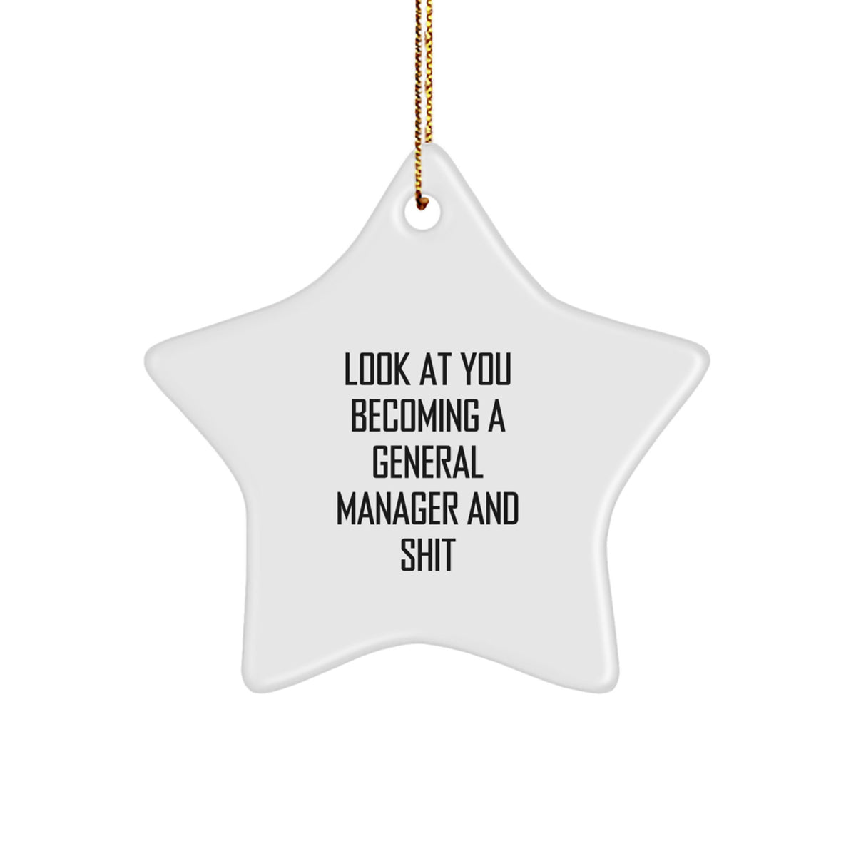 Funny General Manager Gifts from Friends Christmas Star Ornament Look At You Becoming A General Manager And Shit - Image 1