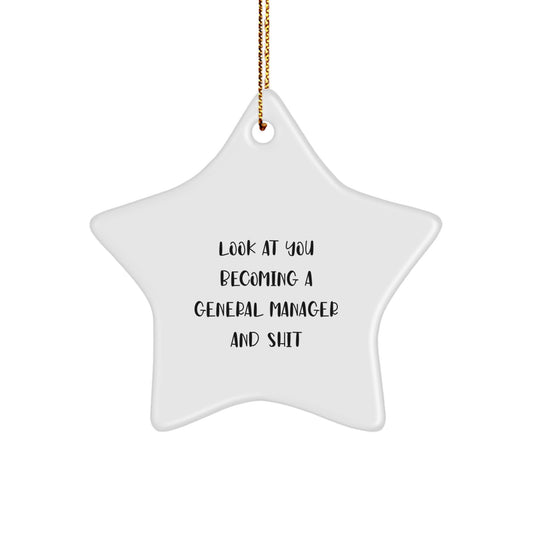 Funny General Manager Christmas Unique Gifts from Friends for General Manager - Inspirational Star Ornament - Image 1