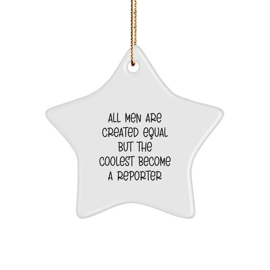 Funny Reporter Star Ornament Gifts from Men to Reporter for Christmas Unique Star-Shaped Decorations - Image 1