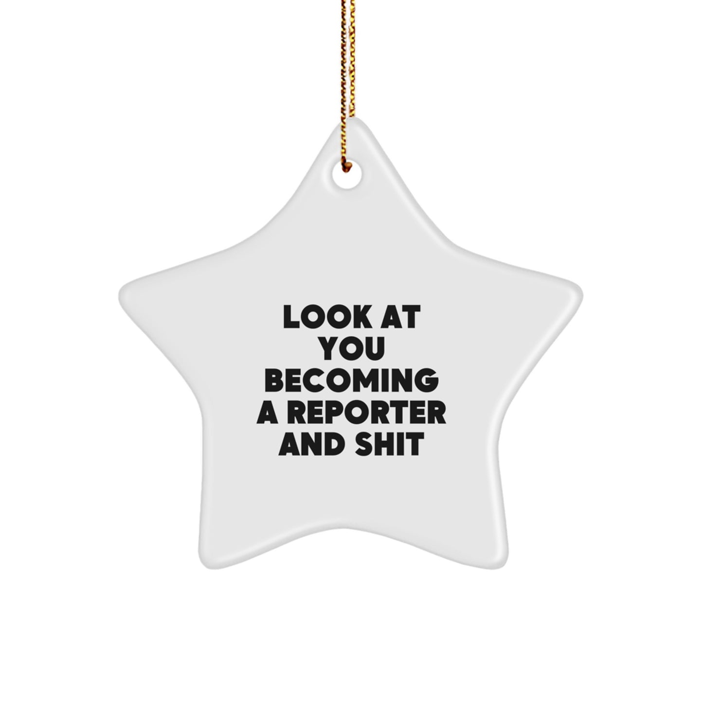 Reporter Star Ornament for Family Treasure Christmas Gift - Image 1