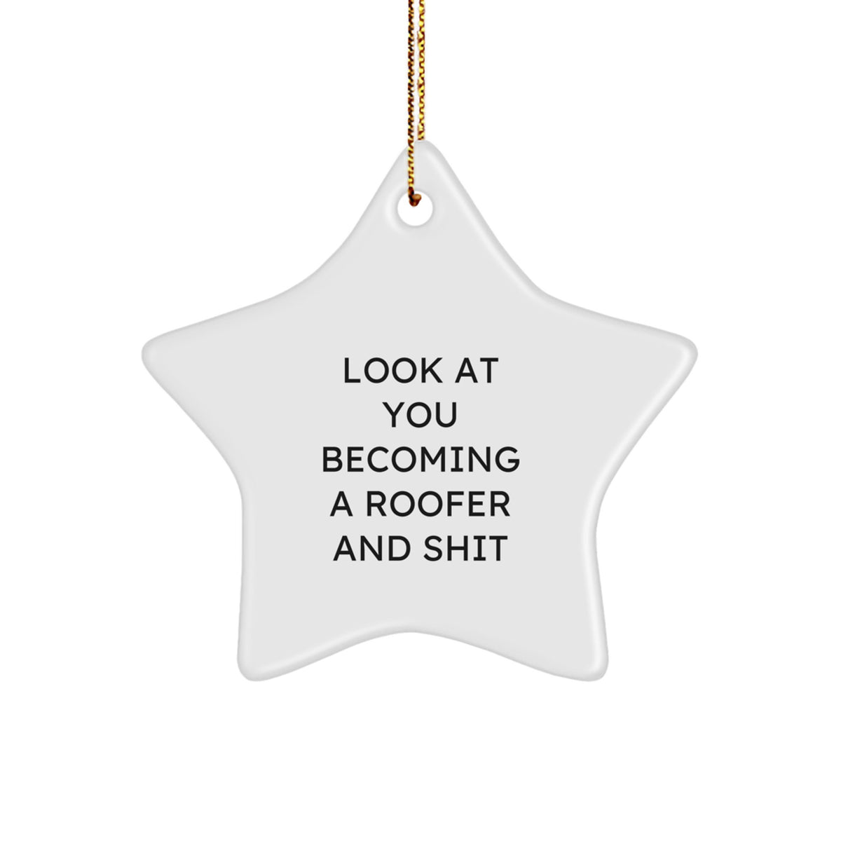 Roofer Keepsake Christmas Ornament for Him Gift – Star Shaped White 3.25 - Image 1
