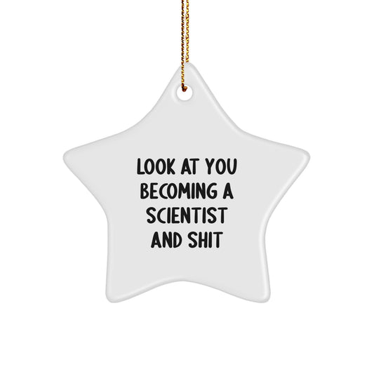 Christmas Unique Gift Scientist Star Ornament for Her Bright Present - Image 1