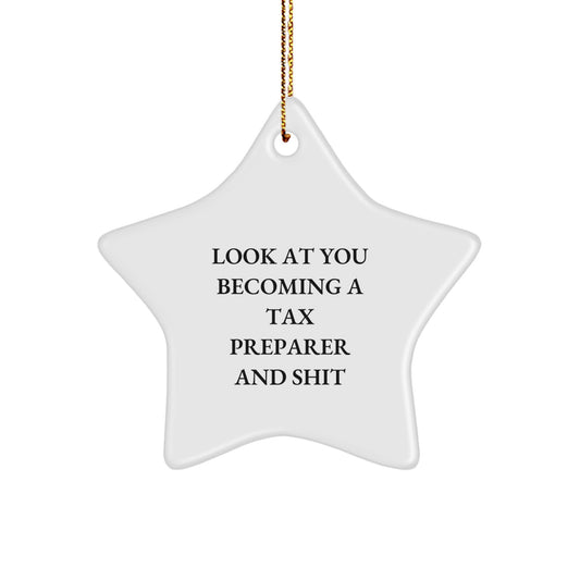 Christmas Surprise Gift for Her Tax Preparer Star Ornament Present - Image 1