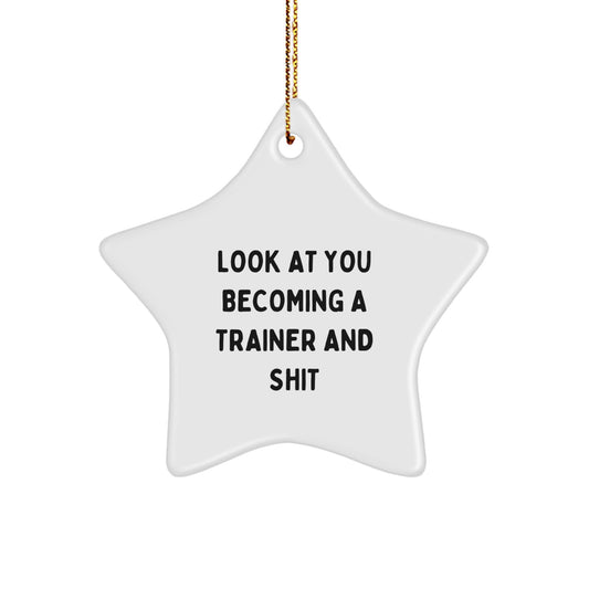 Funny Trainer Gifts from Friends, Star Ornament for Trainer, Christmas Unique Gifts for Trainer - Image 1