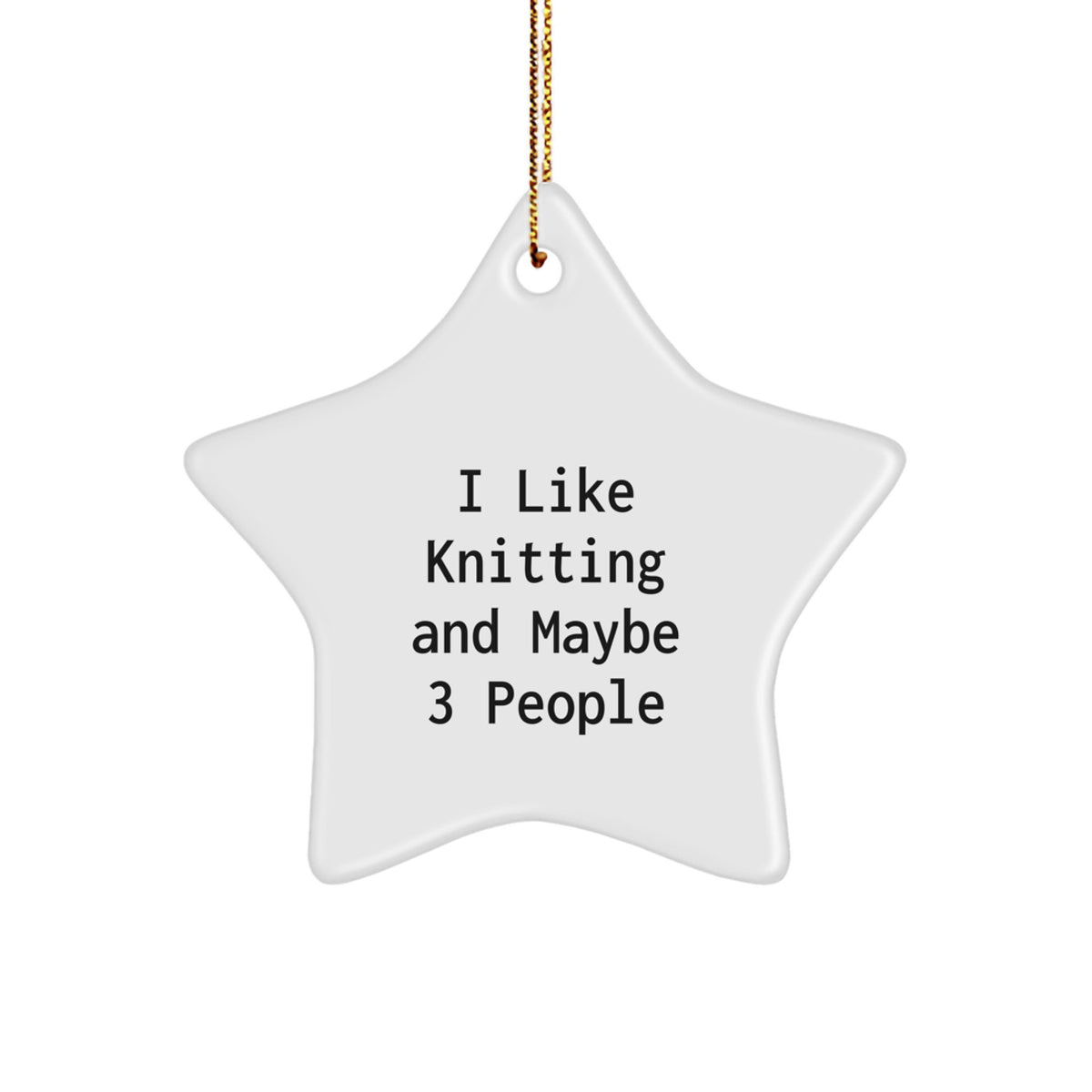 Knitting Star Ornament Playful Idea for Coworkers Christmas Gift - Image 1