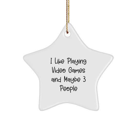 Funny Star Ornament Gift for Playing Video Games Enthusiasts - Unique Christmas Decorations for Friends, Coworkers, or Family - Image 1