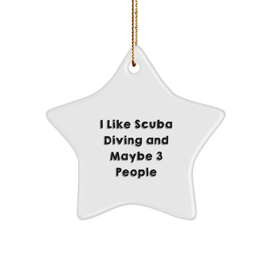 Scuba Diving Funny Star Ornament Gifts for Men from Friends, Christmas Unique Star Decoration for Scuba Divers House - Image 1