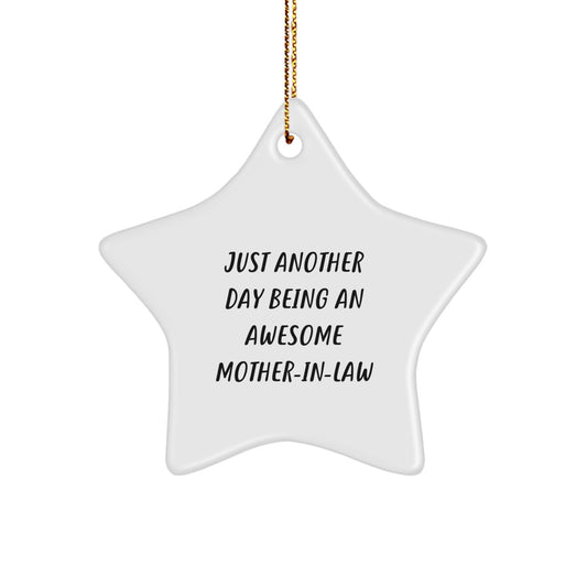 Funny Mom-in-law Gifts for Christmas, Star Ornament Quote, Gifts from Family - Image 1