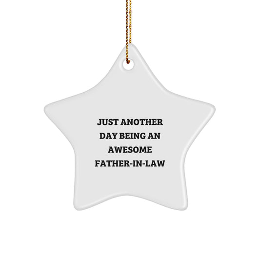 Christmas Gift Star Ornament for Her Present Awesome Father-in-law - Image 1
