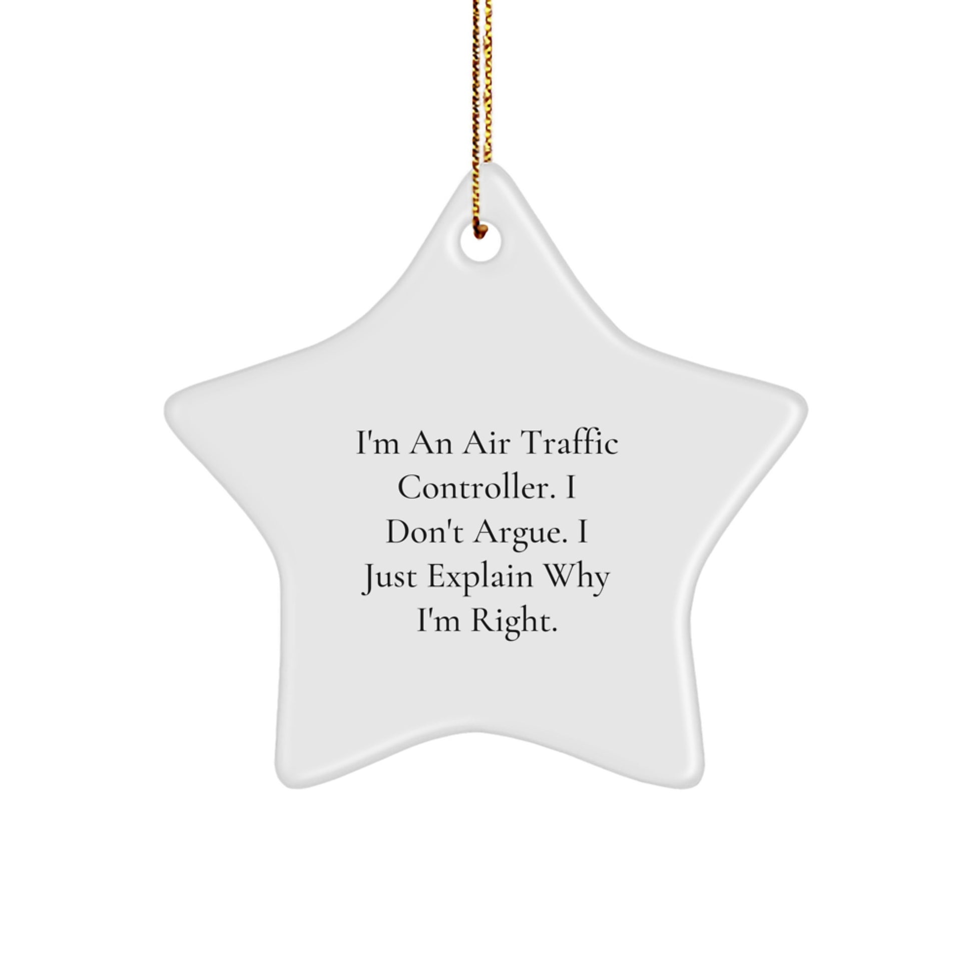 Christmas Gift for Her Air Traffic Controller Star Ornament Keepsake - Image 1
