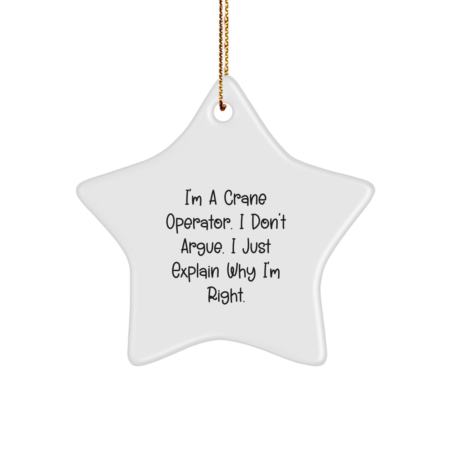 Funny Crane Operator Gifts from Friends - Star Ornament for Christmas Unique Gifts for Crane Operator Men - Image 1
