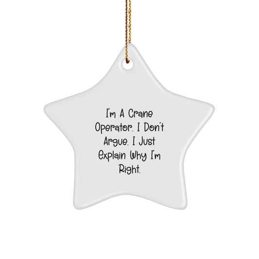 Funny Crane Operator Gifts from Friends - Star Ornament for Christmas Unique Gifts for Crane Operator Men - Image 1