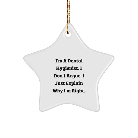 Funny Dental Hygienist Gifts for Christmas Star Ornament Quote - Gifts from Friends to Family - Image 1